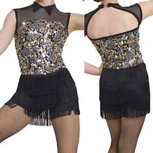 Curtain Call Dance Costume jazz flapper fringe Let Me Entertain You J5458 CLA